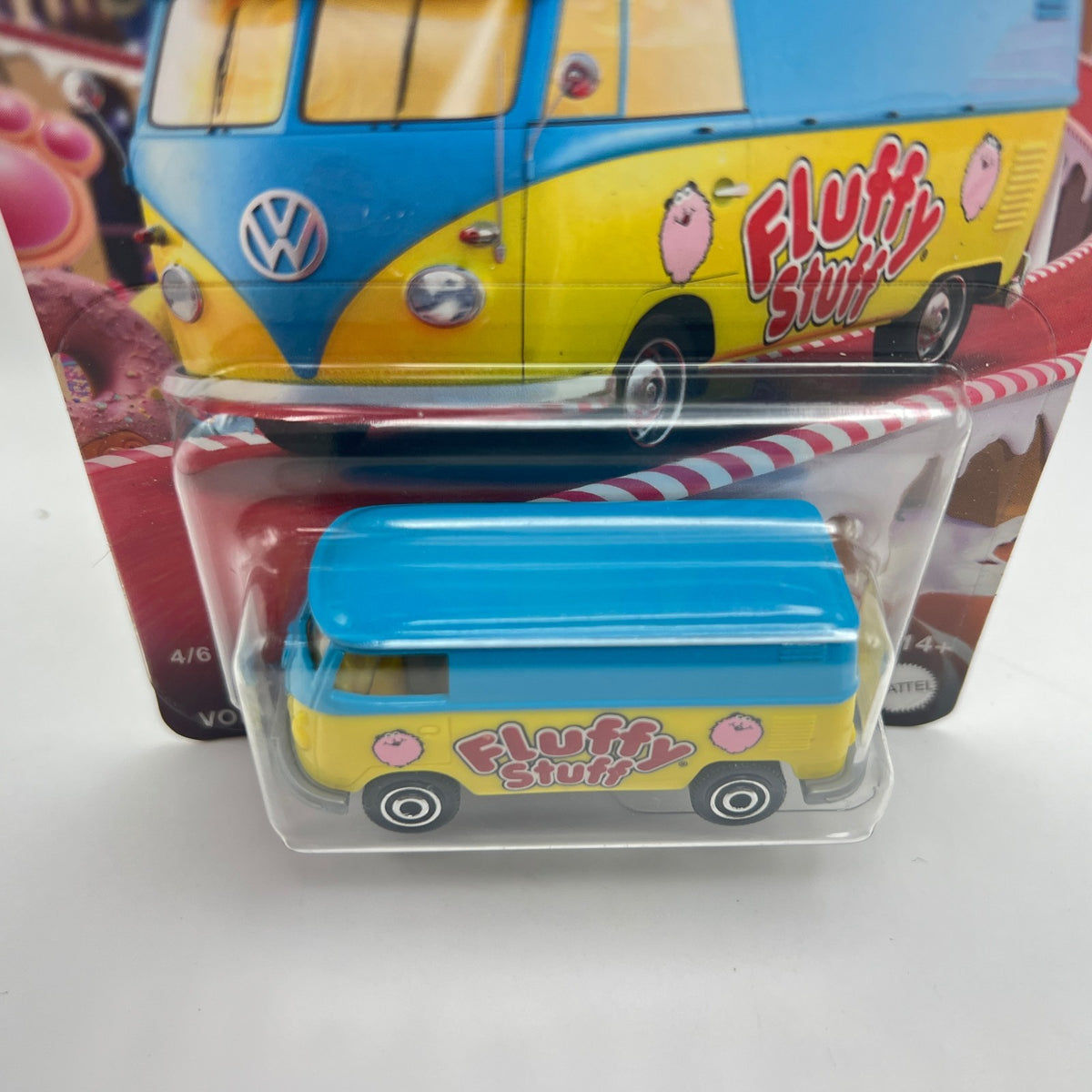 Matchbox Volkswagen Delivery Van Fluffy Stuff 4/6 Yellow Blue