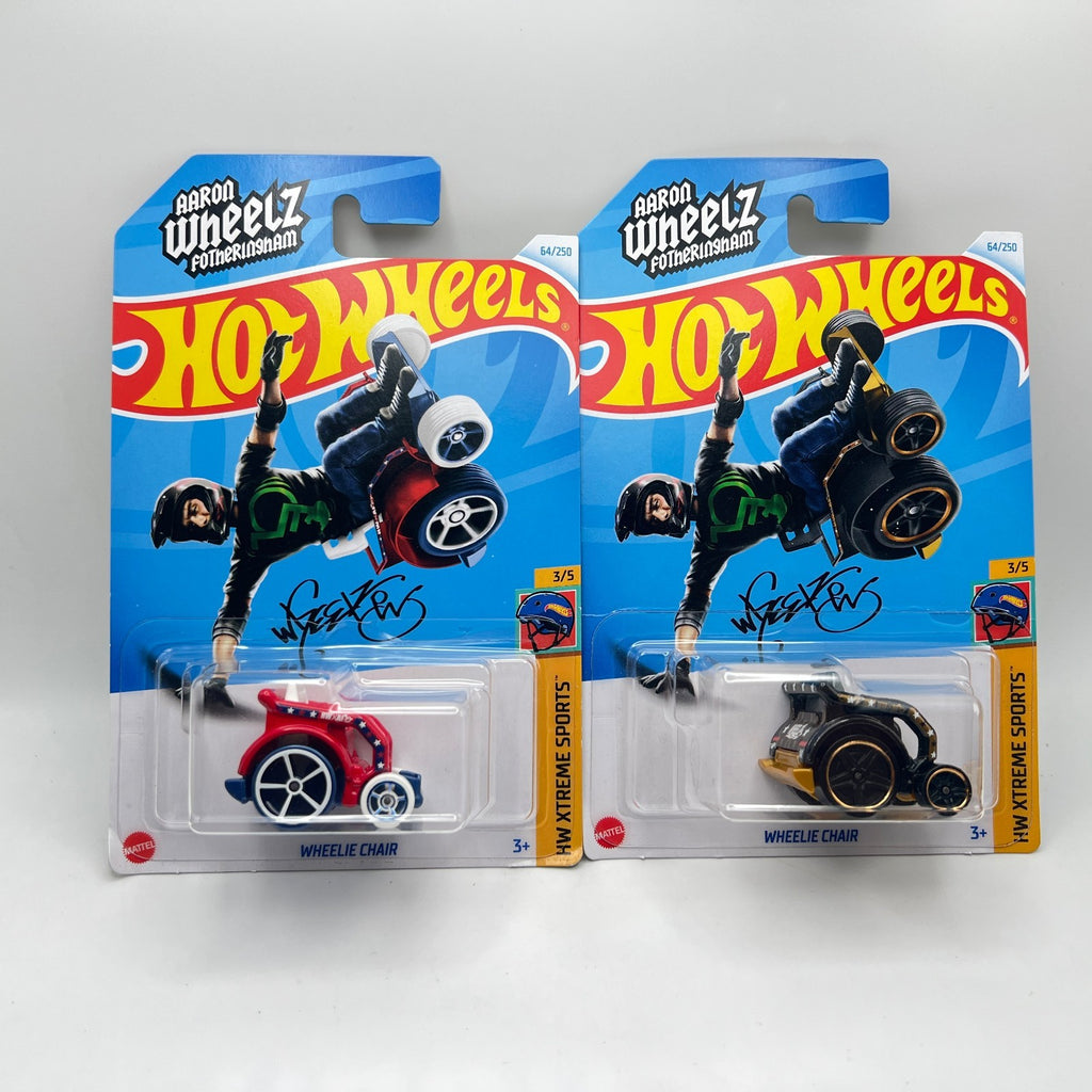 Hot Wheels Wheelie Chair Lot of 2 Red & Black HW Xtreme Sports 3/5 64/250