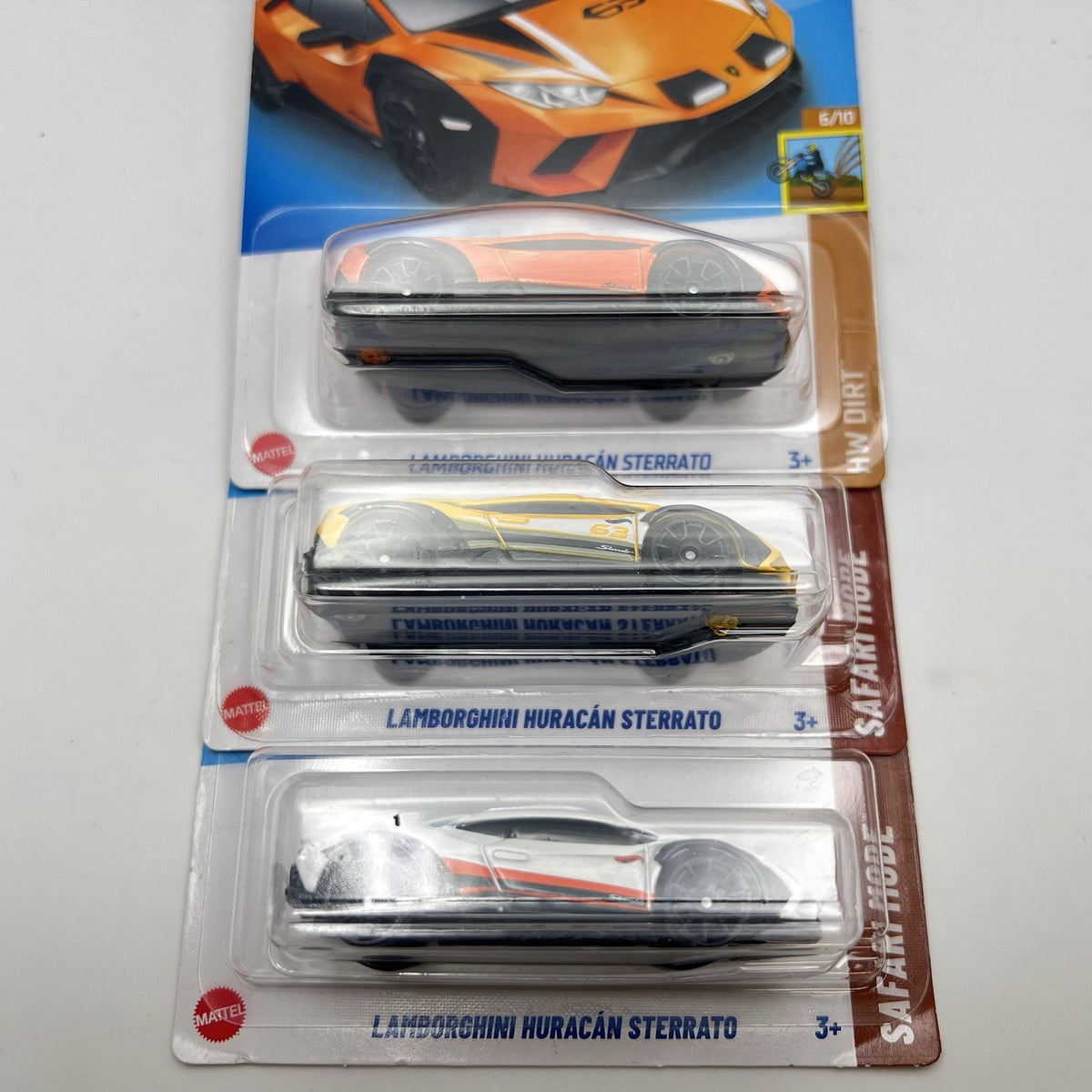 LOT OF 3 - 2024 & 2025 HOT WHEELS LAMBORGHINI HURACAN STERRATO SAFARI MODE DIRT