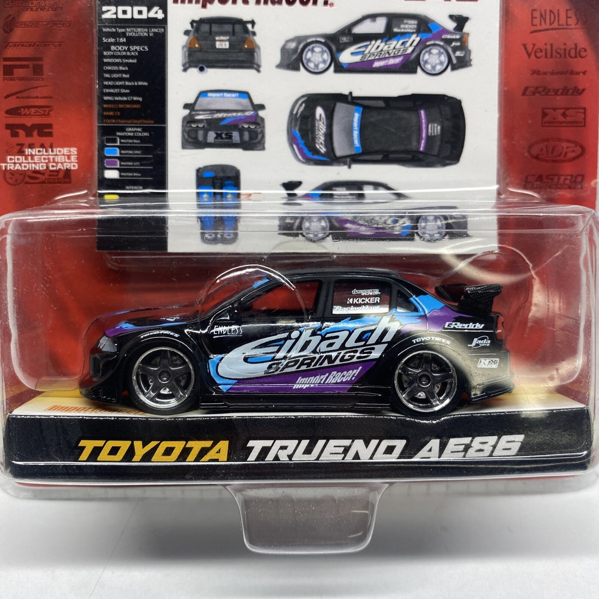 Jada Toys Import Racer #040 Mitsubishi Lancer Evolution VI Error Trueno AE86 Tag