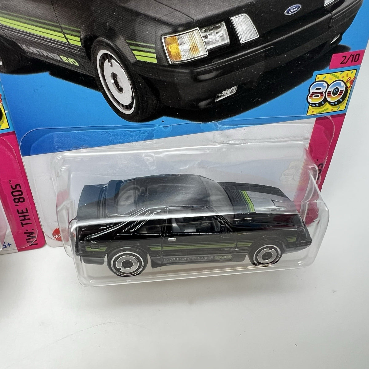 Hot Wheels 1984 MUSTANG SVO Lot of 2 Fox Body - 2023 The 80s - Black & Silver