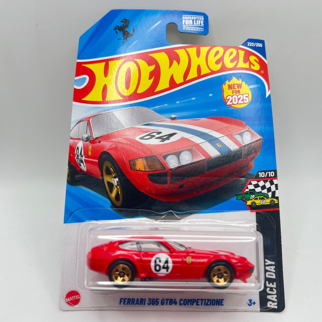 Hot Wheels Ferrari 365 GTB4 Competizione 222/250 Race Day 10/10 Red 1:64