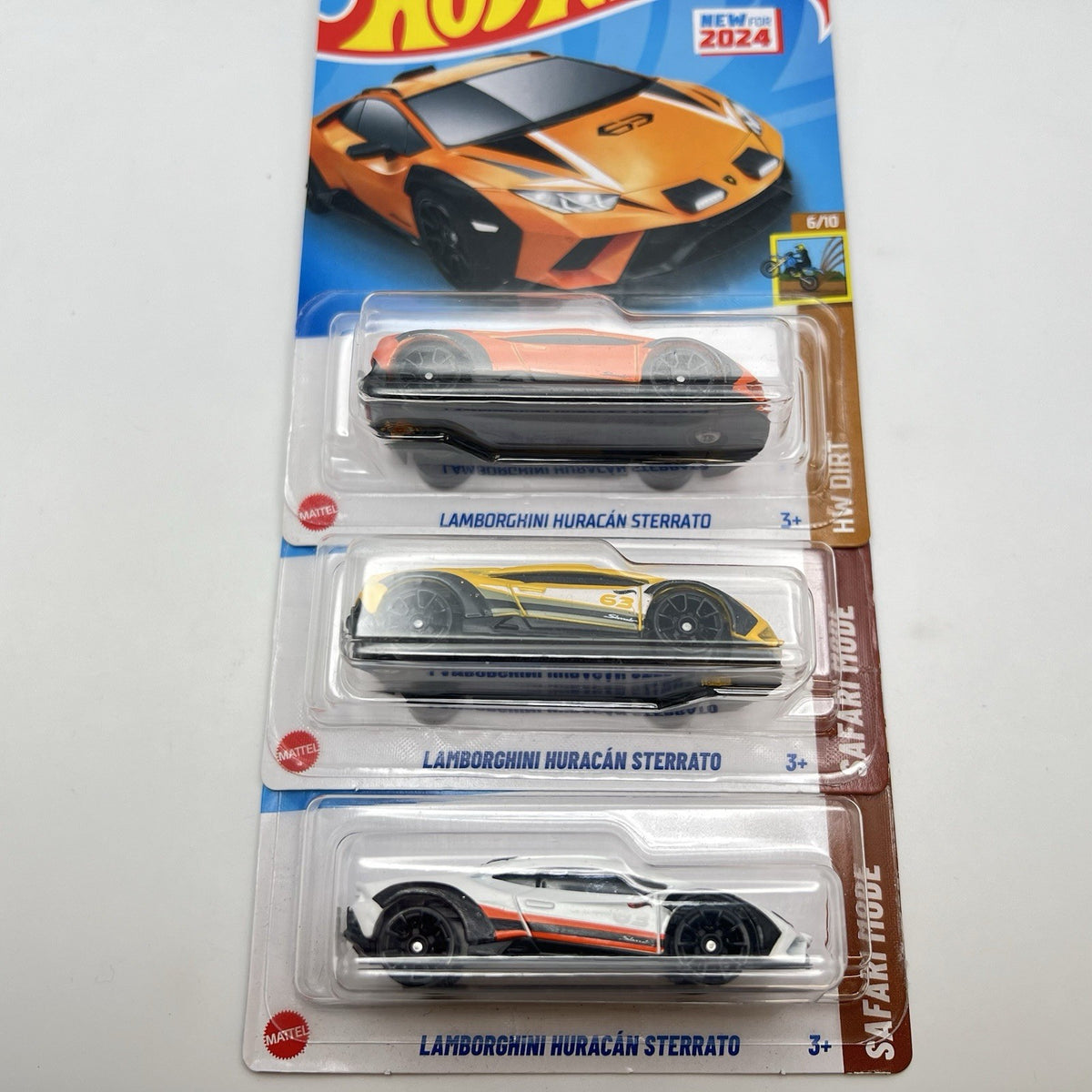 LOT OF 3 - 2024 & 2025 HOT WHEELS LAMBORGHINI HURACAN STERRATO SAFARI MODE DIRT