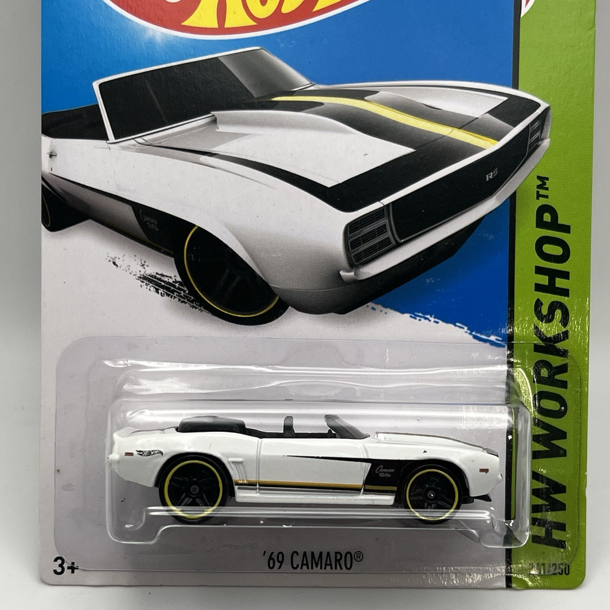 2013 HOT WHEELS (HW WORKSHOP)   ' 69 CAMARO Convertible (white) #241/250