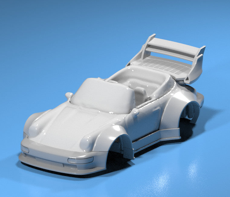 RWB Wide Body Kit for Hot Wheels Porsche 911 Turbo Cabriolet - Resin- 3d Printed