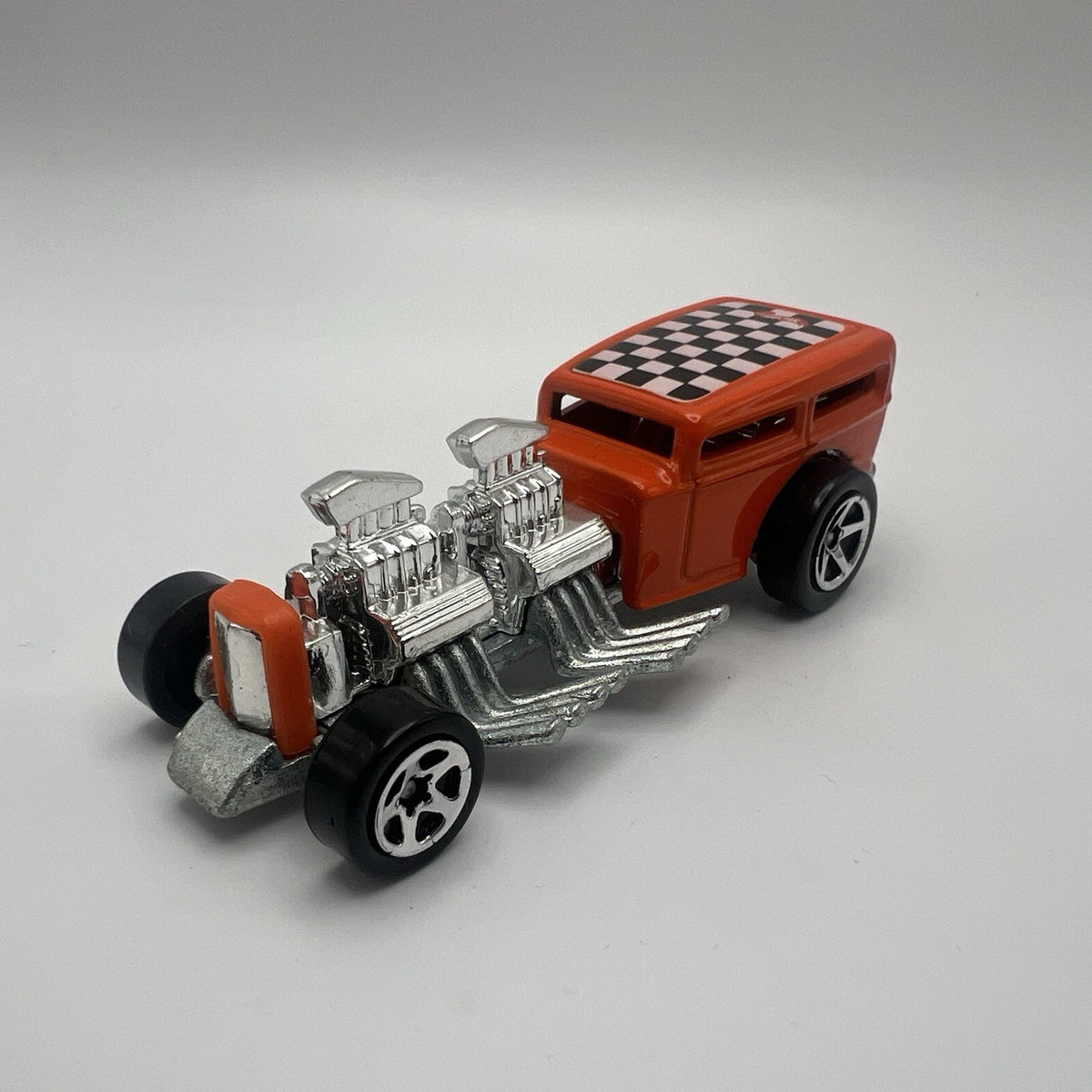 Vintage Hot Wheels Loose Car 1996 Way 2 Fast Orange Checkered Thailand
