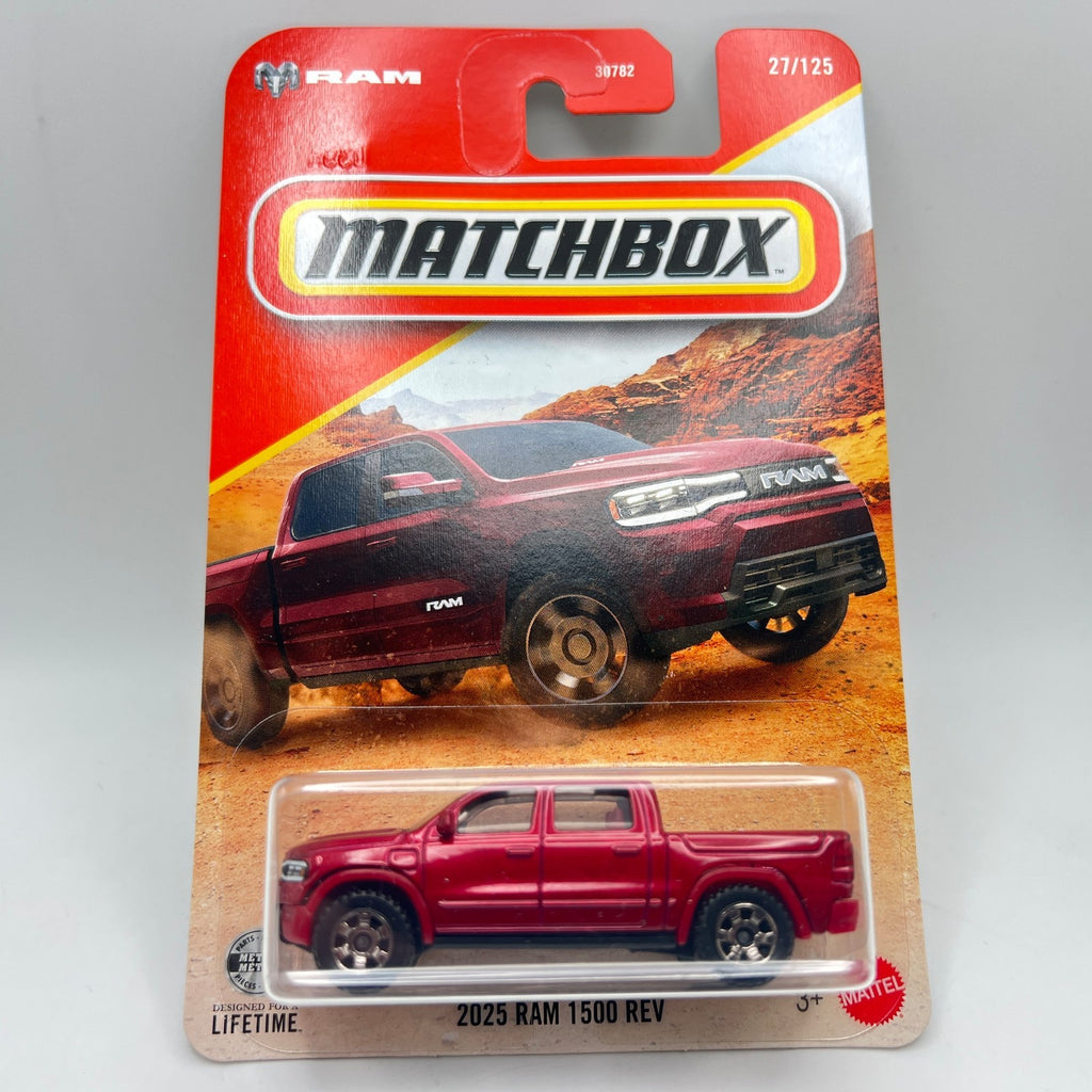 Matchbox 2025 Ram 1500 Rev 27/125 Dark Red Crew Cab 1:64 Diecast