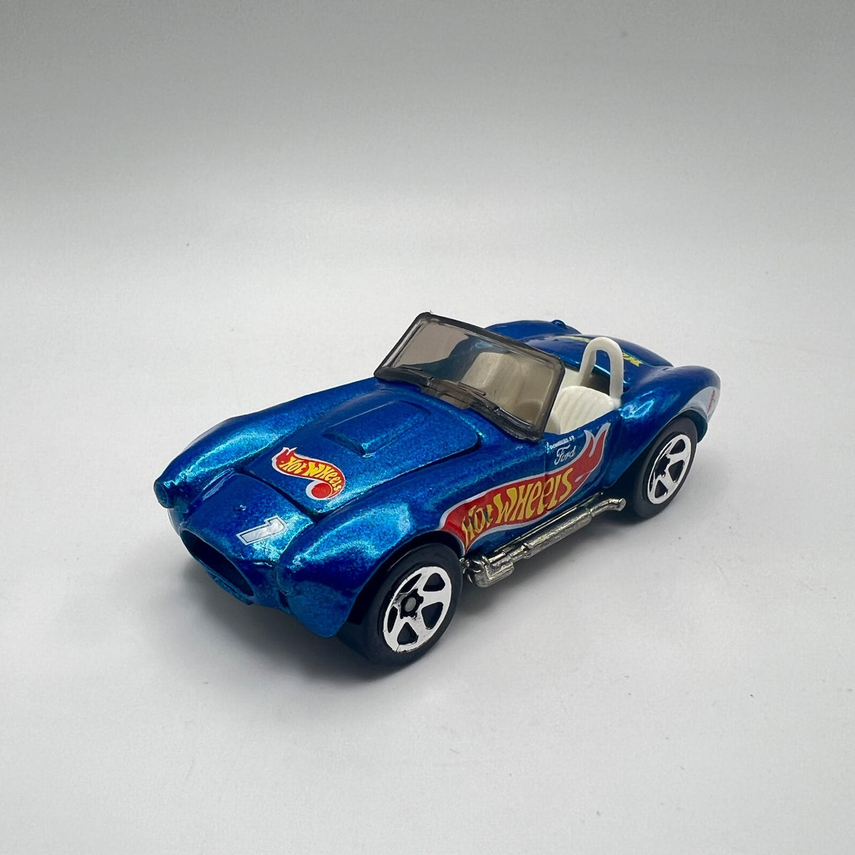 Hot Wheels Classic Cobra Blue Hot Wheels Logo #1 Opening Hood LOOSE 1/64