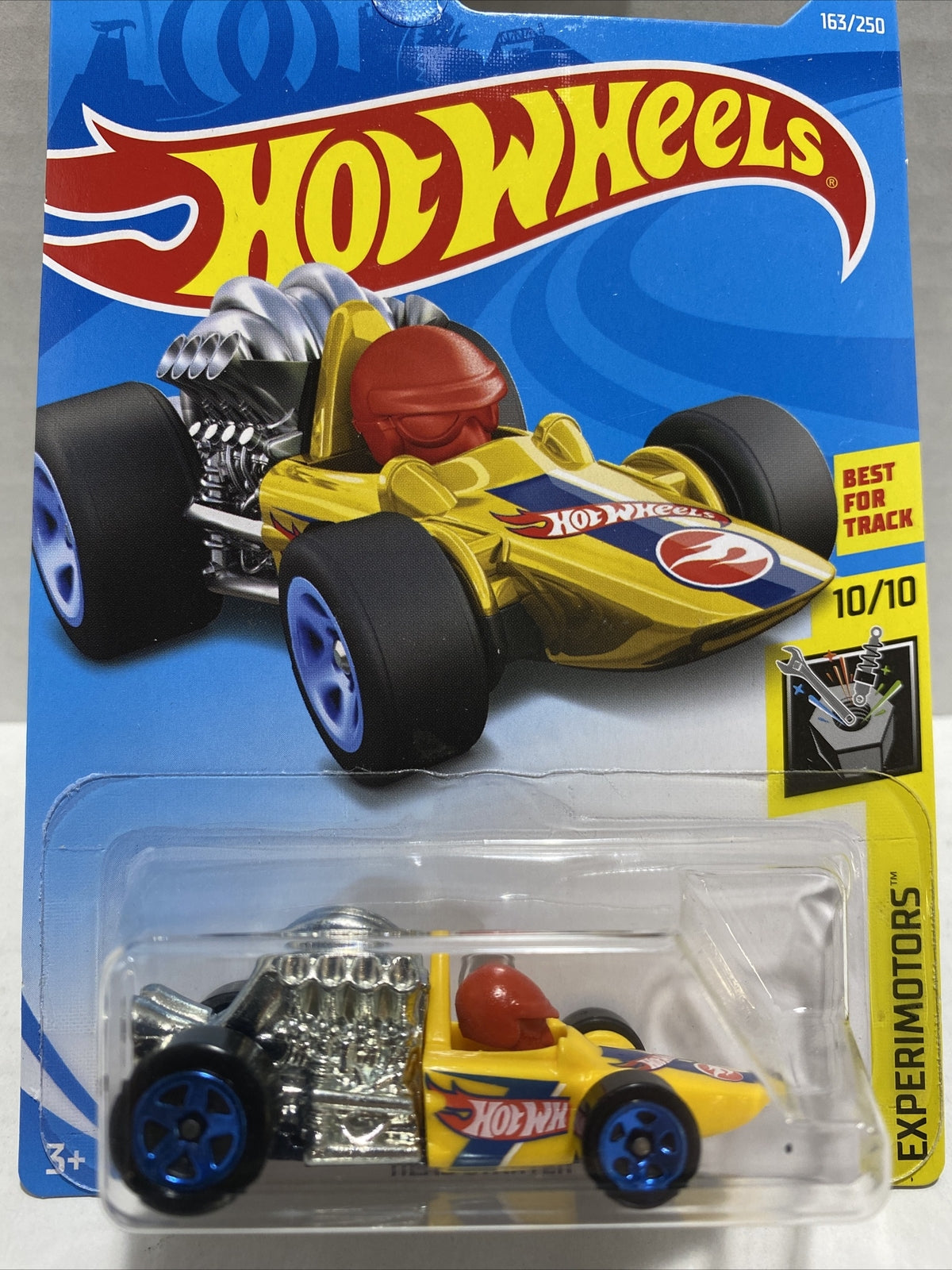 2019 HOT WHEELS H CASE TREASURE HUNT HEAD STARTER # 163 YELLOW