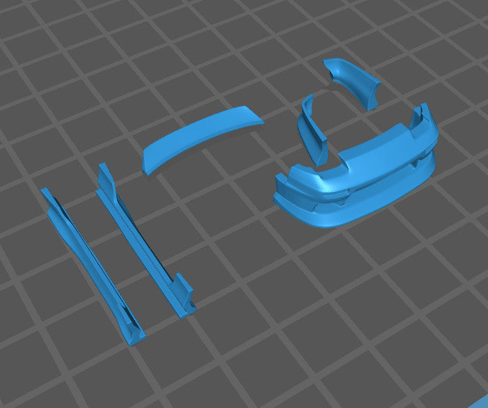 Body Kit W/ Duck Tail Wing for Hot Wheels Nissan 180SX - Resin - 3d Printed