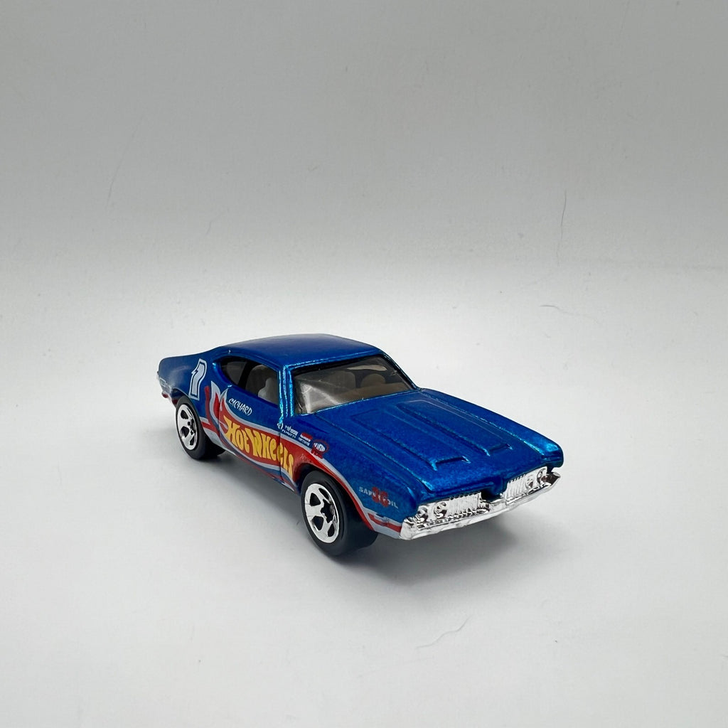 Hot Wheels Olds 442 Blue Hot Wheels Racing Flames LOOSE 1/64