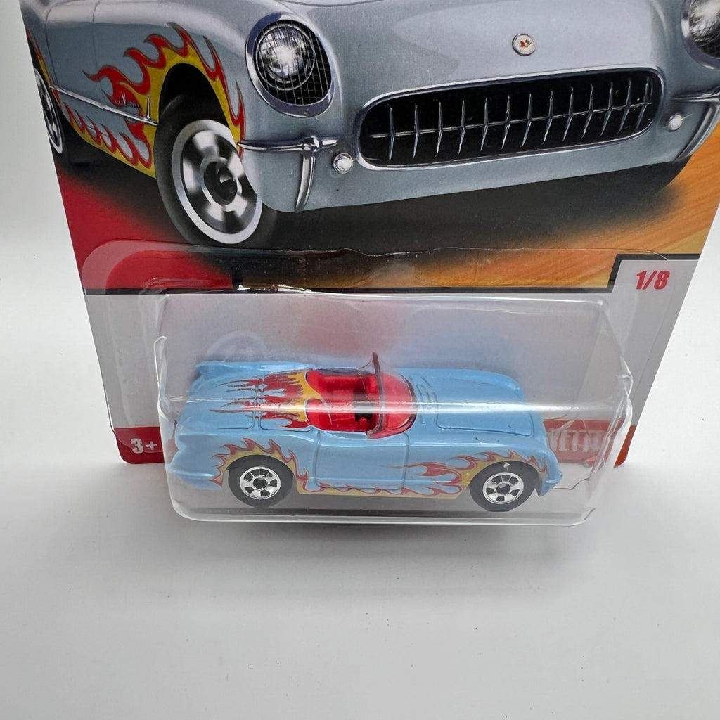 Hot Wheels '55 Corvette Light Blue Flames 50s Decades 1/8 50th Throwback