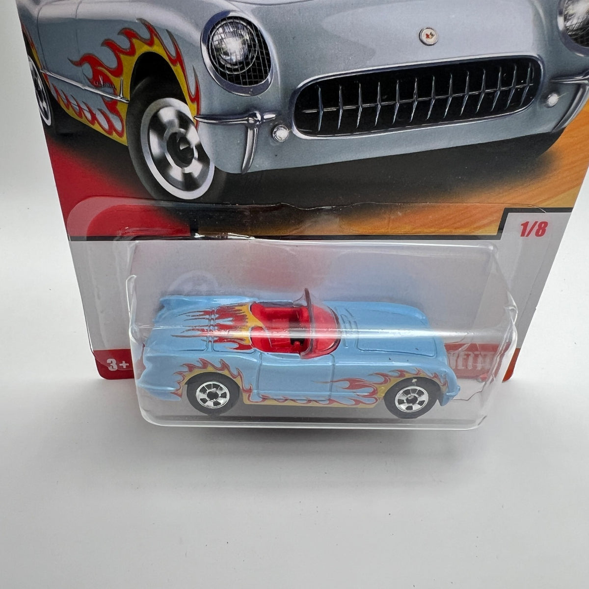 Hot Wheels '55 Corvette Light Blue Flames 50s Decades 1/8 50th Throwback