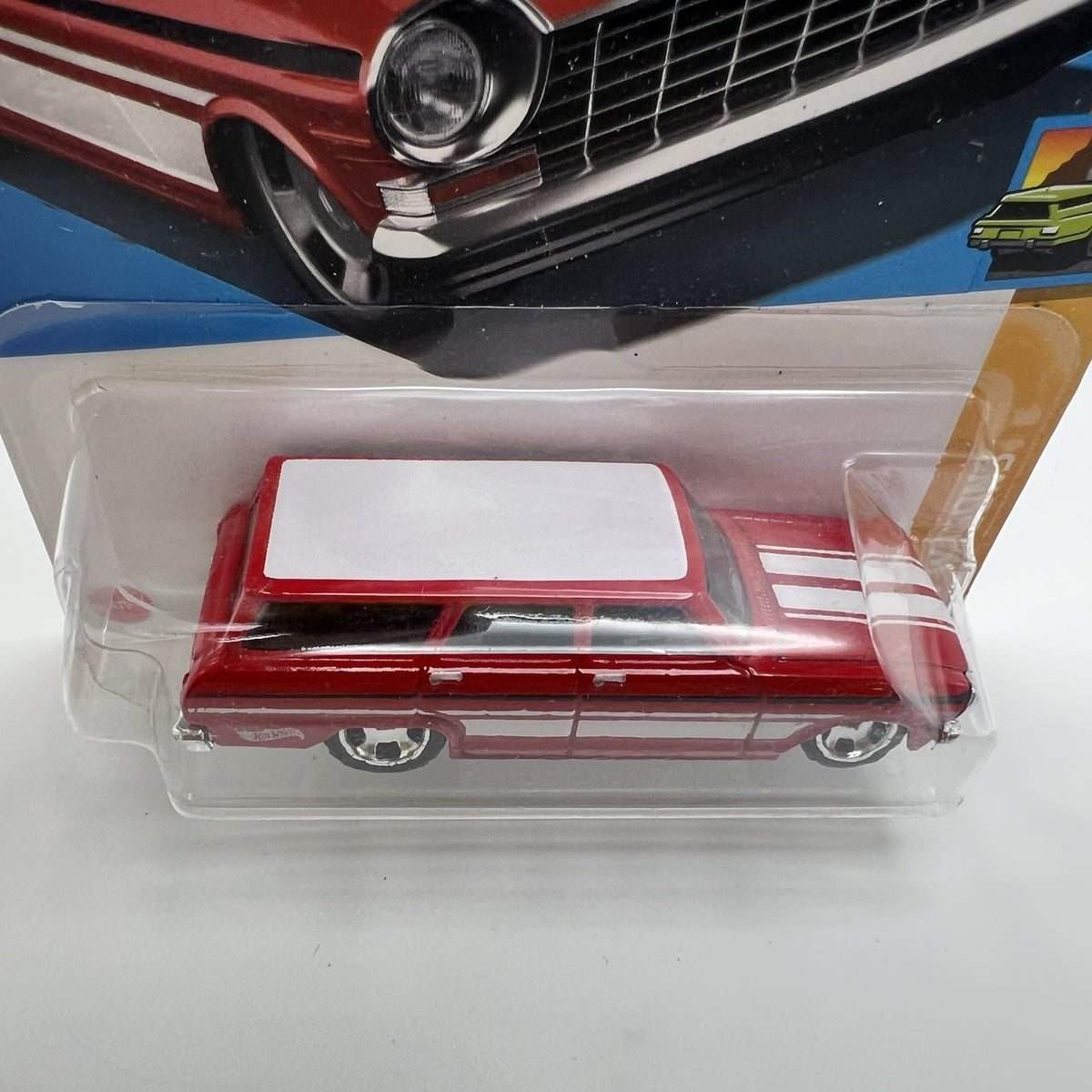 HOT WHEELS #222 ’64 CHEVY NOVA WAGON RED HW WAGONS 3/5 Diecast Car