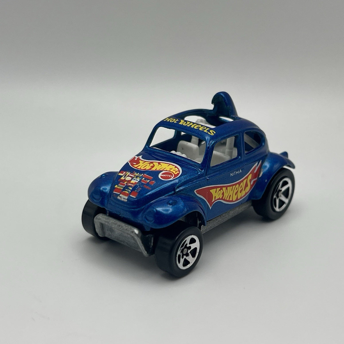 Vintage Hot Wheels VW Baja Bug Race Car 1983 Blue With White Interior Loose