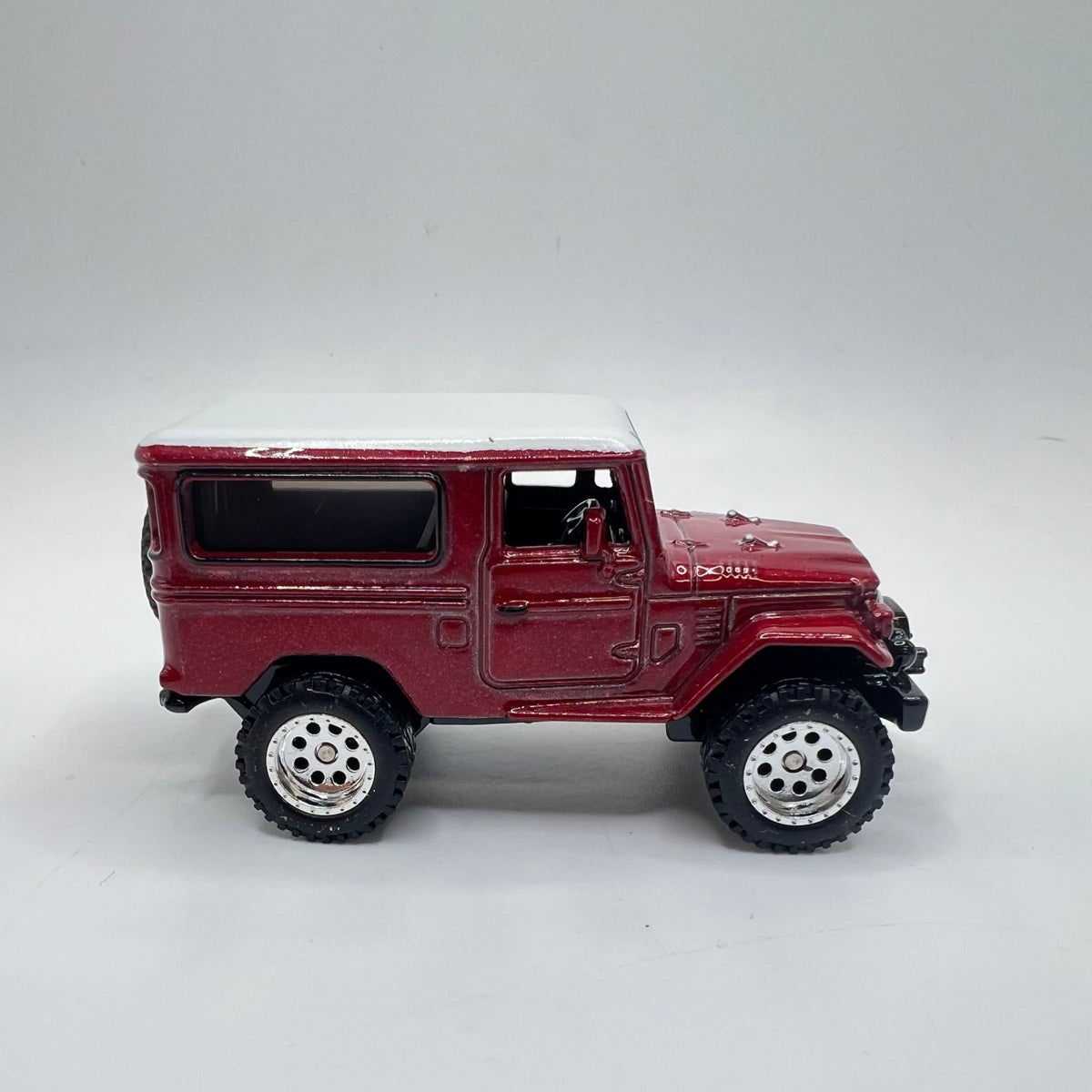 Hot Wheels Toyota Land Cruiser FJ43 Red White Roof Real Riders LOOSE 1/64