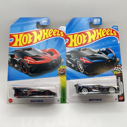 (Set Of 2) Hot Wheels Bugatti Bolide - Red And Blue