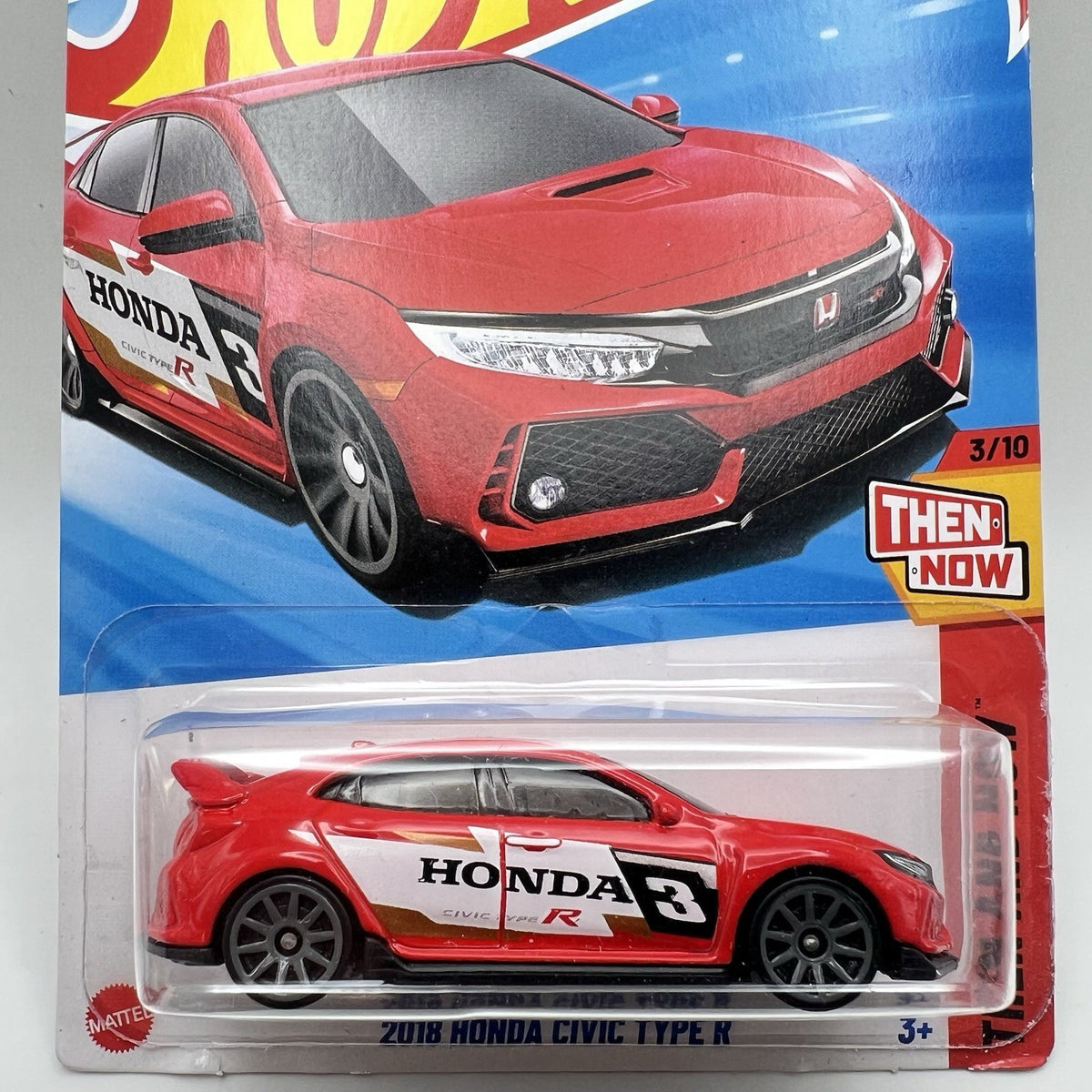 2025 Hot Wheels Red 2018 Honda Civic Type R 123/250 Then And Now 3/10