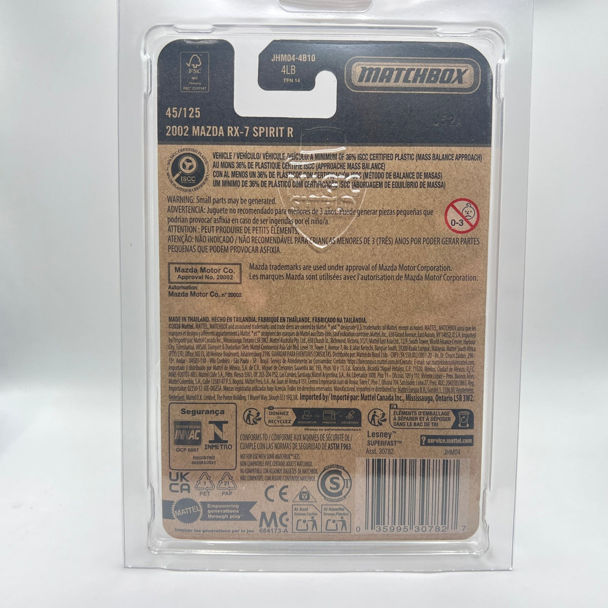 Matchbox 2002 Mazda RX-7 Spirit R Silver 45/125 The Vault