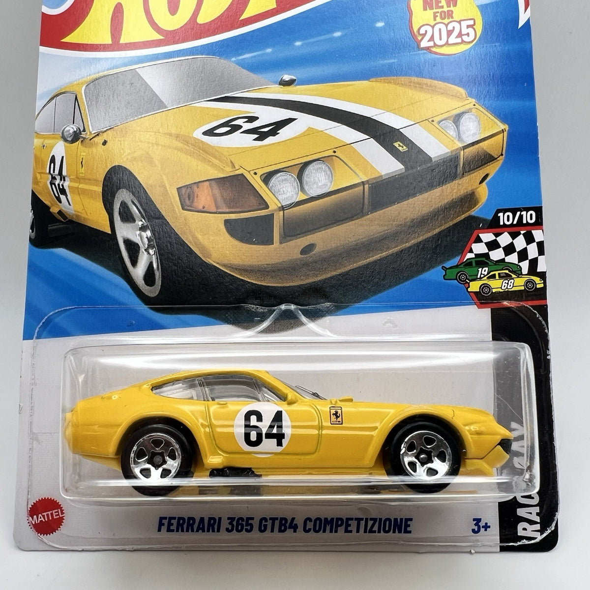 🔥🛞 2025 Hot Wheels RACE DAY 10/10 Ferrari 365 GTB4 Competizione 222/250 Yellow
