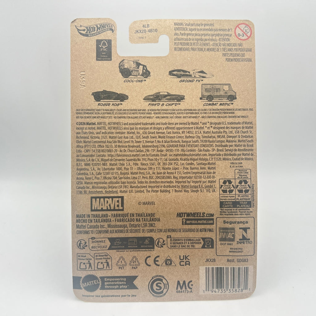 Hot Wheels Silver Series Fish'd & Chip'd Spider-Man 4/5 Green 1:64