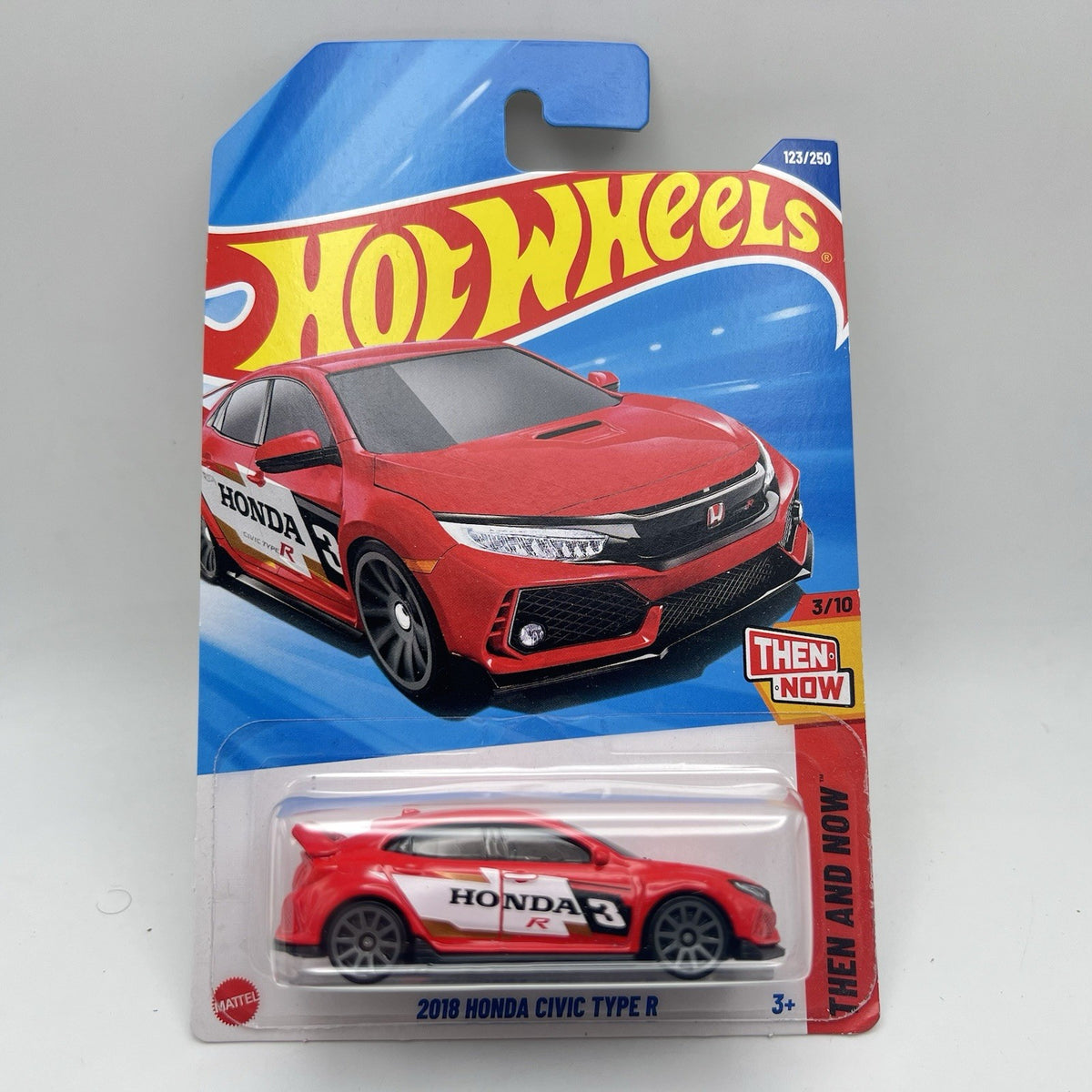 2025 Hot Wheels Red 2018 Honda Civic Type R 123/250 Then And Now 3/10