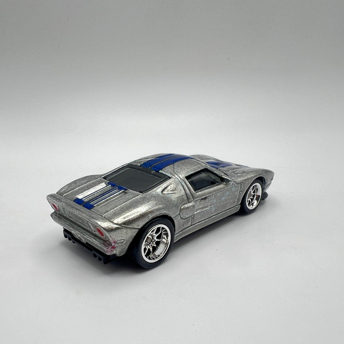 Custom Matchbox 2005 Ford GT Bare Metal Blue Stripes Real Riders LOOSE 1/64